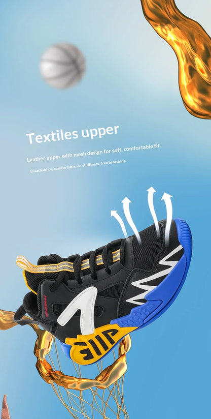 A pair of children's four-season mesh high-top basketball shoes, wear-resistant basketball shoes, sizes 33-40，HL-999