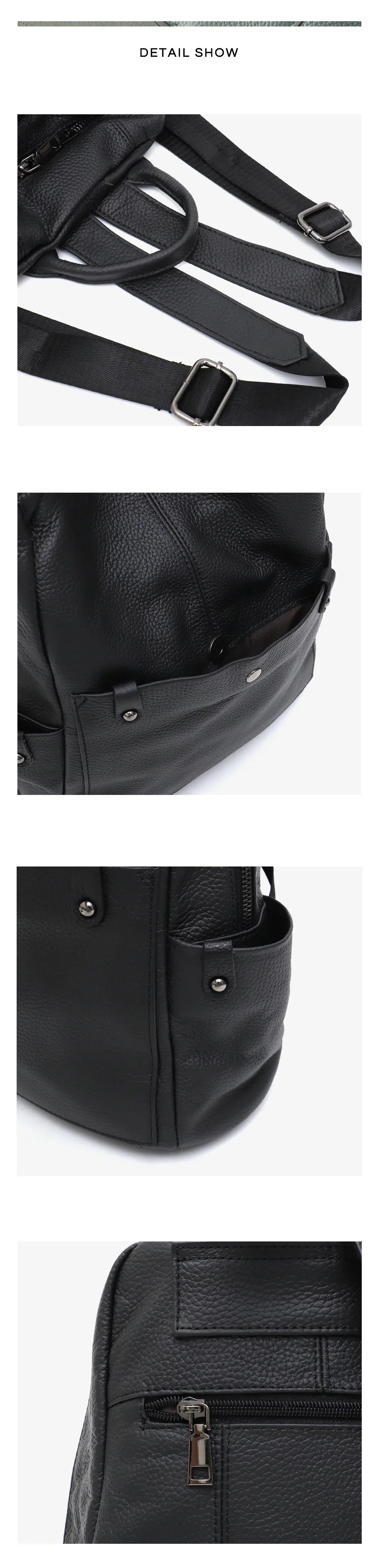 Soft Genuine Cowhide Daily Backpack Women Men Spacious Multi Pockets Fashion Casual Versatile Knapsack Travel Business College