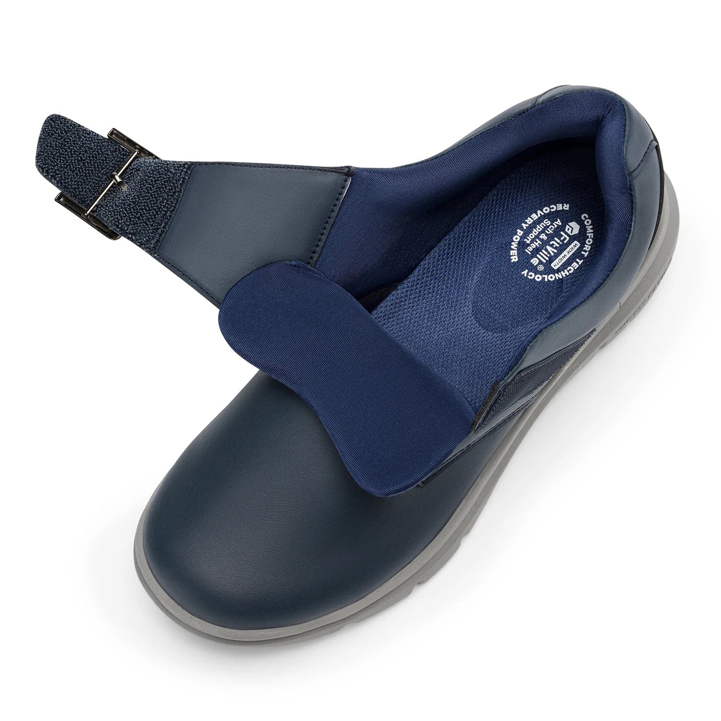 Sapatos masculinos de couro, sapatos largos para pés inchados, sapatos masculinos diabéticos para caminhada, para negócios e caminhadas ao ar livre