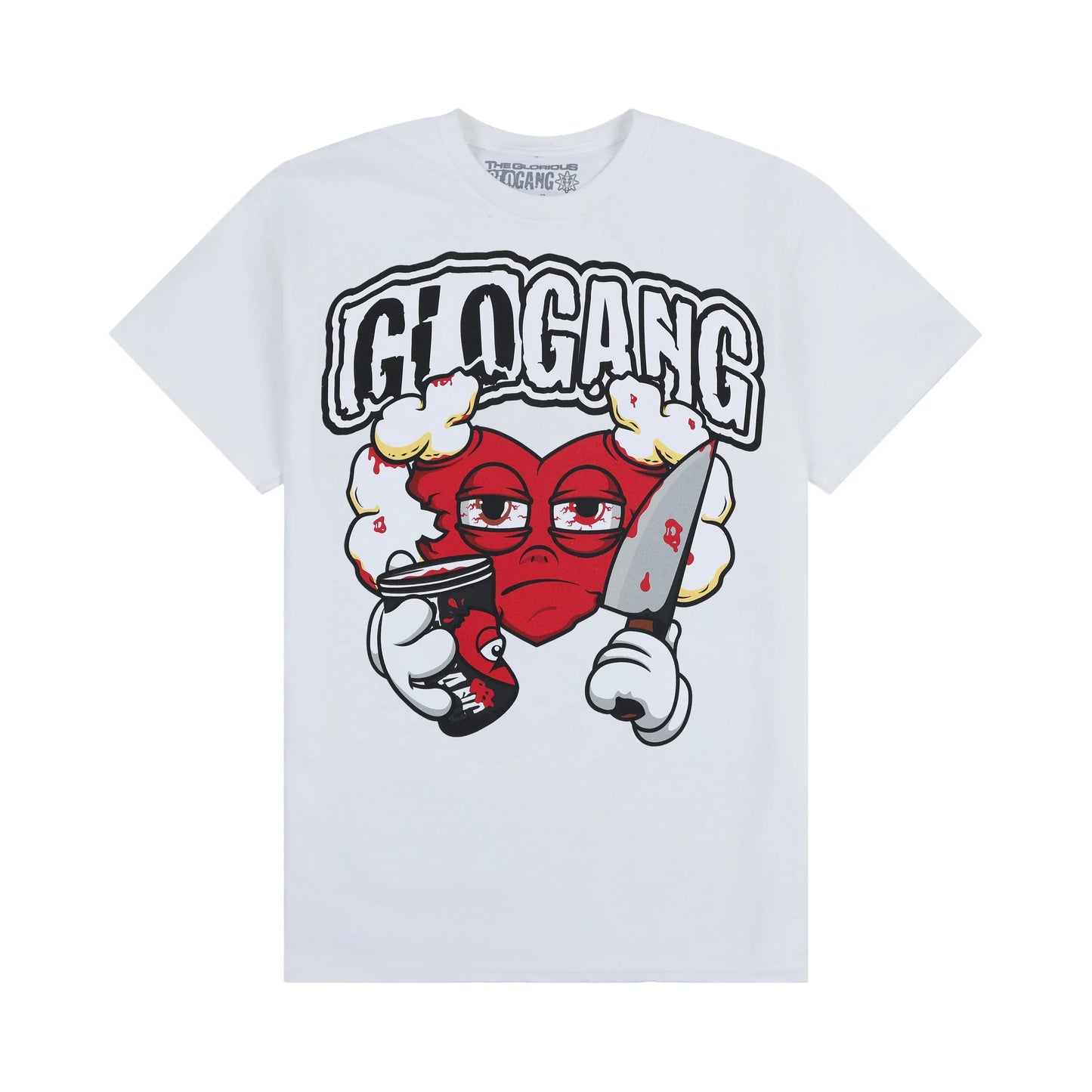 Glogang Men's Trendy Short-Sleeve T-Shirt Fashionable Street Style Harajuku Style Y2K Crew Neck Short-Sleeve Pure Cotton T-Shirt