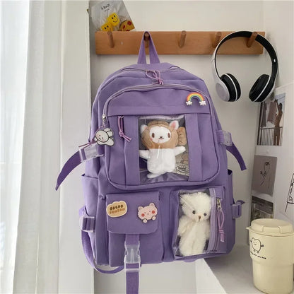 Girl's large capacity backpack, unique and cute student backpack