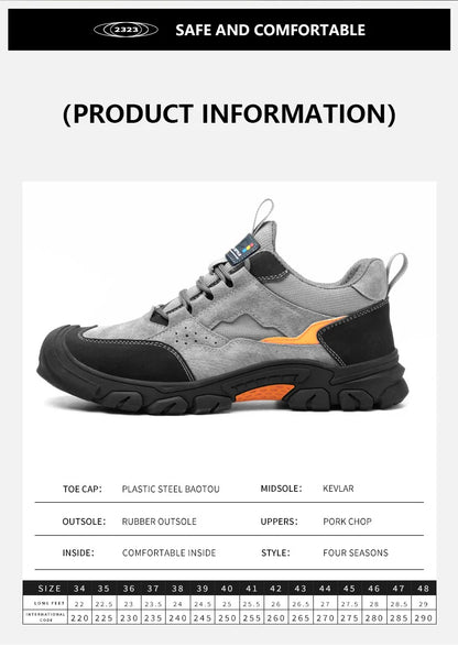 Men Safety Shoes Steel Toe Security Protection Work Boots Fashion Working Sneakers Anti-Smash Anti-puncture Indestructible Shoes