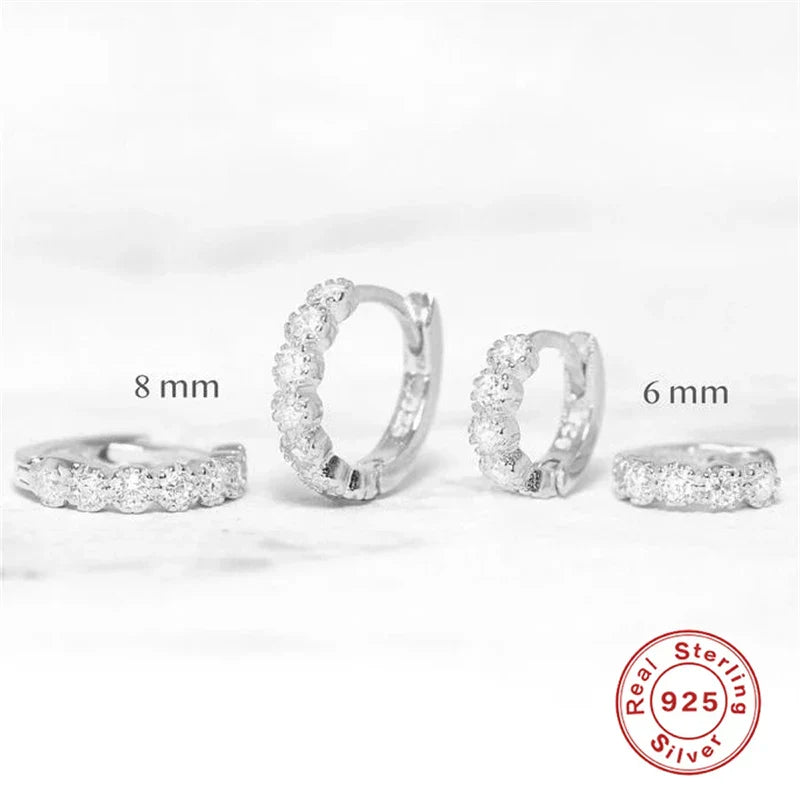 Ins Star Anise 925 Sterling Silver  Earring For Women Hoop Earrings Crystal Fine Jewelry Glossy 18K Gold Mom Gift Trend