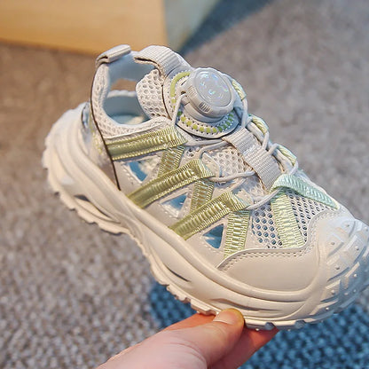 Summer Sport Sandals for Children Hollow Out Breathable Boy's Girl's Adjust Sport Shoes Anti-slippery Soft-soled Kid's Sandals