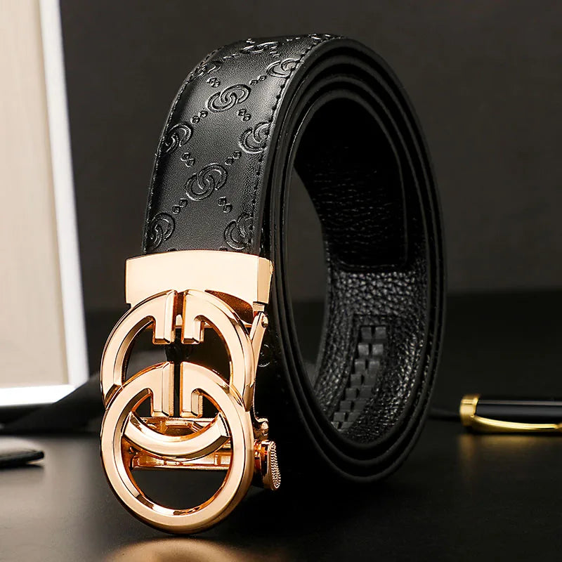 2025 New business Male Famous Style Metal Automatic Buckle Luxury Brand Women Belt Genuine Leather Belts for Men Strap jeans