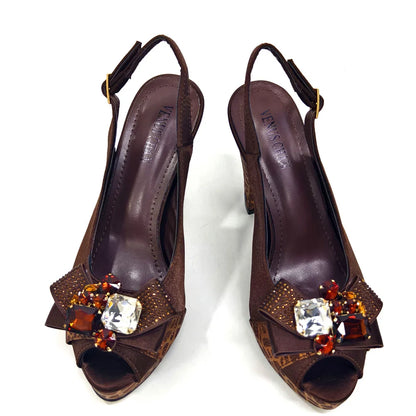 Shoes for Women High Heels INS Style Rhinestone Peep Toe Bow Gold Color New Italian Shoes and Bag for Party 2024
