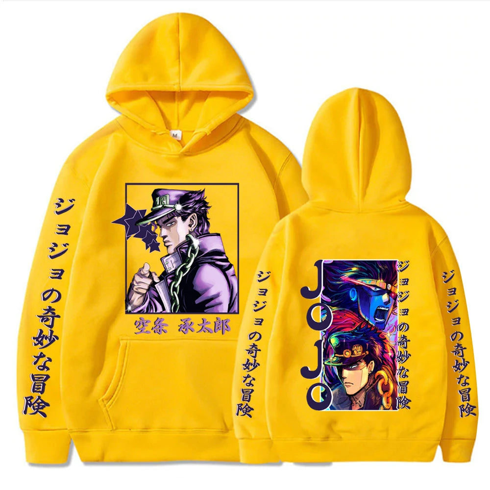 Japanese Anime Jojo's Bizarre Adventure Harajuku Hoodies Men Clothes Hot Manga Joutarou Kuujou Cool Posters Graphics Sweatshirts