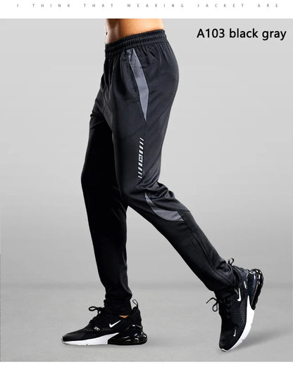 Men Sport Pants Running Pants With Zipper Pockets Soccer Training Jogging Sports Trousers Fitness Football Leggings Sweatpants