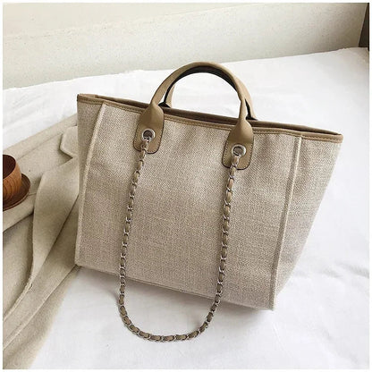 Fashion Make Up Designer Big Women's 2025 New Korean Fashion Casual Large Capacity Shoulder Crossbody Chain Tote Bag