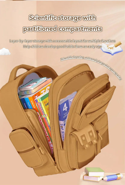 School Bag Waterproof Backpack Large Capacity Alleviate Burden Protecting Spine Widen Straps Backpack for Students Gift