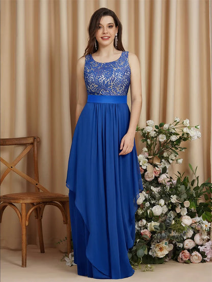 Chiffon Lace Long Prom Dresses Female Black Evening Party Gowns With Sashes Burgundy Vestido de Festa Longo Sleeveless Layers