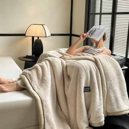 2025 New Comfortable Cotton Velvet Thickened Warm Coral Velvet Blanket Milk Velvet Long Velvet Light Luxury Blanket