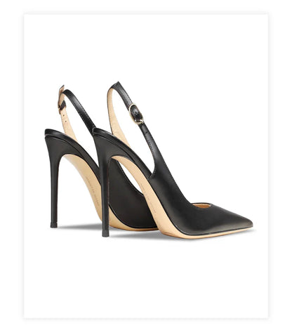 Matte black sandals, women's new style, slim heel, shallow mouth, versatile, toe cap, back strap, work high heels
