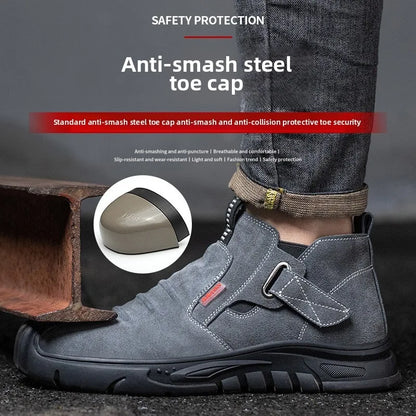 Labor protection shoes with steel toe caps, anti smashing and anti stabbing welding shoes, anti slip and wear-resistant shoes