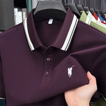 100% cotton luxury brand short sleeve polo shirt men new classic pony embroidery summer T-shirt high-end fashion casual Paul top