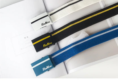 White Blue Black Military Automatic Buckle Nylon Belt Outdoor Hunting Multifunctional Tactical Canvas Belt High Quality Men Belt