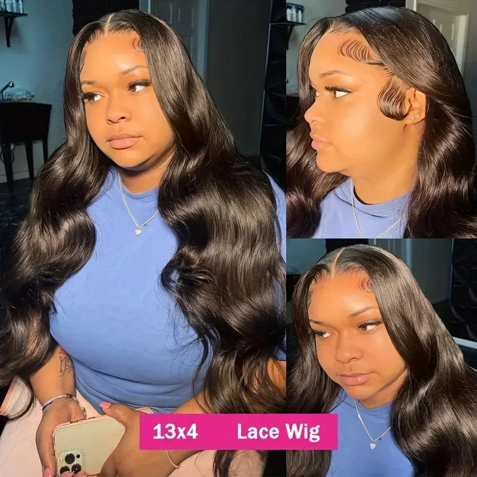 220 Density Body Wave Lace Front Wigs 13x4 13x6 40 Inch Lace Closure Wig 5x5 Gluless Transparent Human Hair Lace Frontal Wigs