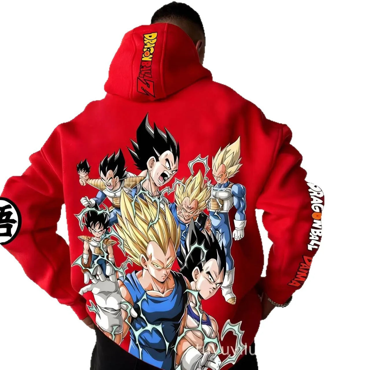 Men Anime Clothes Dragon Ball Z Hoodie Goku Saiyan Loose Fit Big Size 5XL 6XL Casual Streetwear