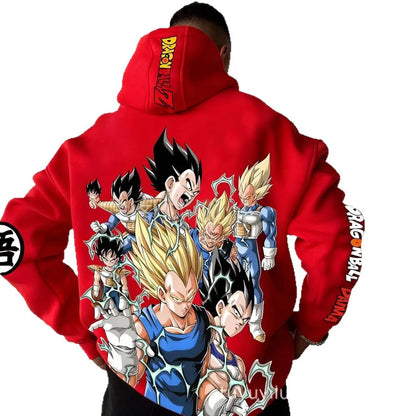 Men Anime Clothes Dragon Ball Z Hoodie Goku Saiyan Loose Fit Big Size 5XL 6XL Casual Streetwear