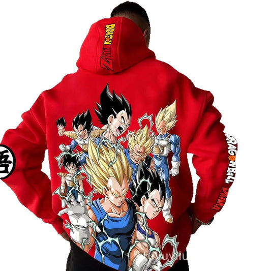 Men Anime Clothes Dragon Ball Z Hoodie Goku Saiyan Loose Fit Big Size 5XL 6XL Casual Streetwear