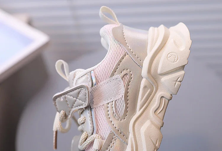 Girl Child Sport Shoe 2026 Spring Mesh Breathable Toddlers School Running Sneakers Fashion Non-slip Kids Boys Basketball Shoes
