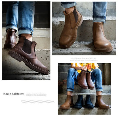 Men Lerther Work Boots Indestructible Safety Shoes Men Steel Toe Puncture-Proof Work Sneakers Male Work Shoes
