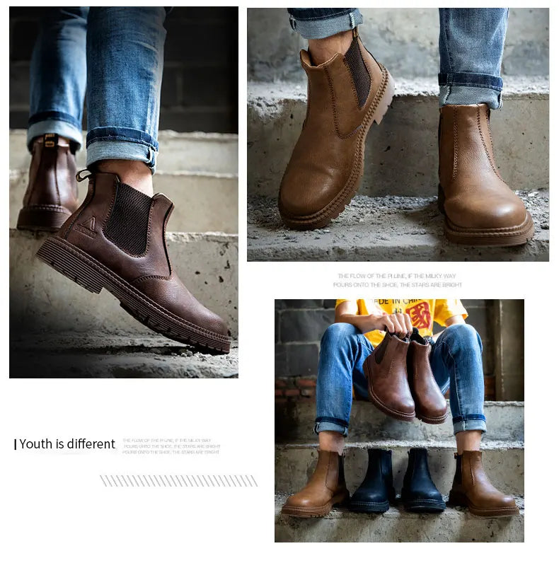 Men Women  Lerther Work Boots Indestructible Safety Shoes Steel Toe Puncture-Proof Work Sneakers Male Work Shoes