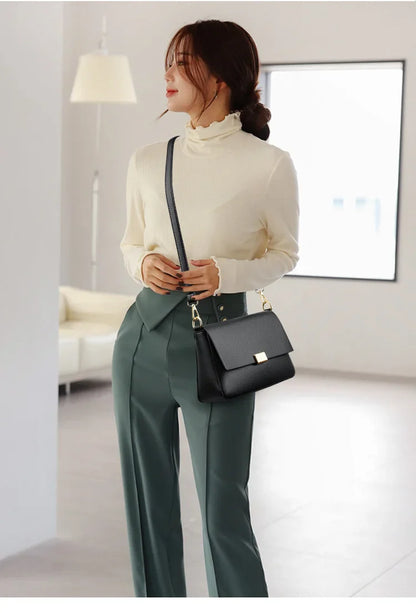 2025 New Trend Fashion Message Geniune Leather Girls Crossbody Women Shoulder Bags Big Size Capacity Multifunction Shopping Lady