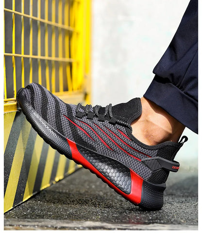 Men Work Safety Shoes Anti-puncture Protective Shoes Men Indestructible Work Shoes Men Boots Lightweight Breathable Safety Boots