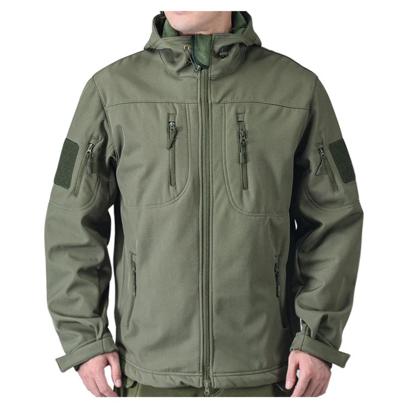 Autumn Winter Mens Army Tactical Jackets Men Softshell Warm Waterproof Action Jacket Men Mountain Ski Windbreaker Hooded Coats