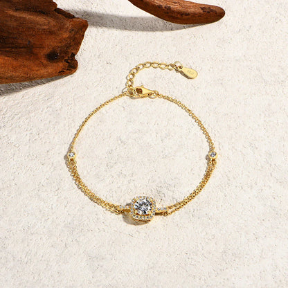 6.5mm 1.0ct Luxury Moissanite Bracelet for Women s925 Sterling Silver Adjustable Tennis Chain Engagement  Fine Jewelry