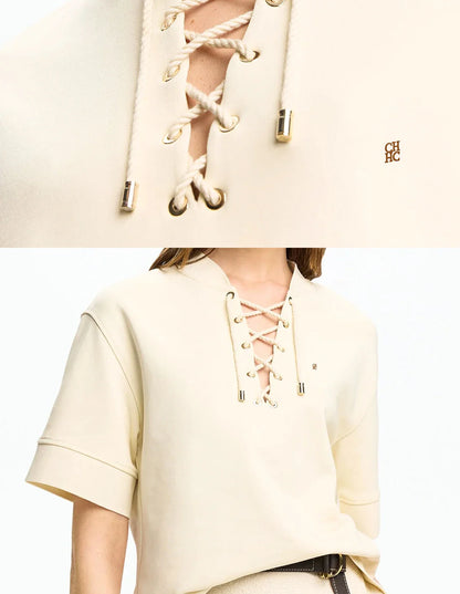 Summer Women Elegant Embroidery Shirt Small V Neck Blouse Female Comfortable Casual Tops Short-sleeved loose women's wear