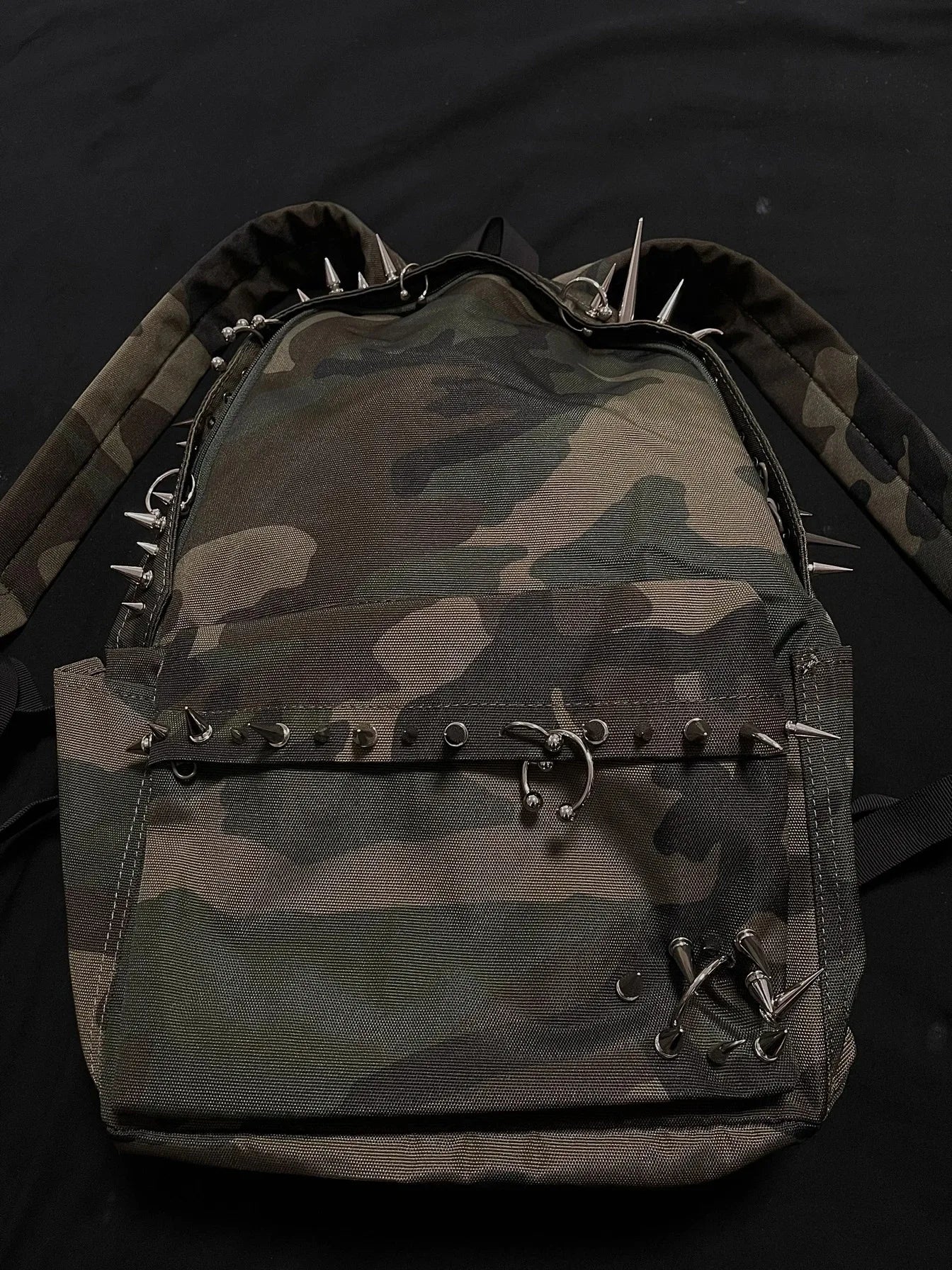 punk rivet leopard print backpack men's bag large capacity fashion Backpacks for women