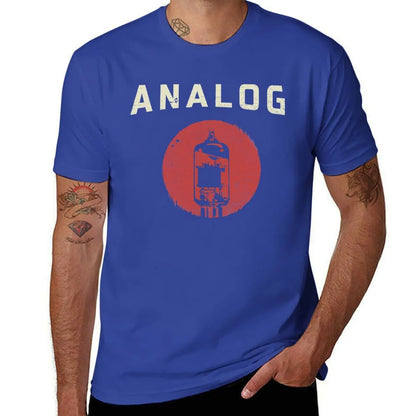 Vacuum Tube Analog Distressed Effect T-Shirt summer top graphic t shirts sweat sublime mens t shirts top quality