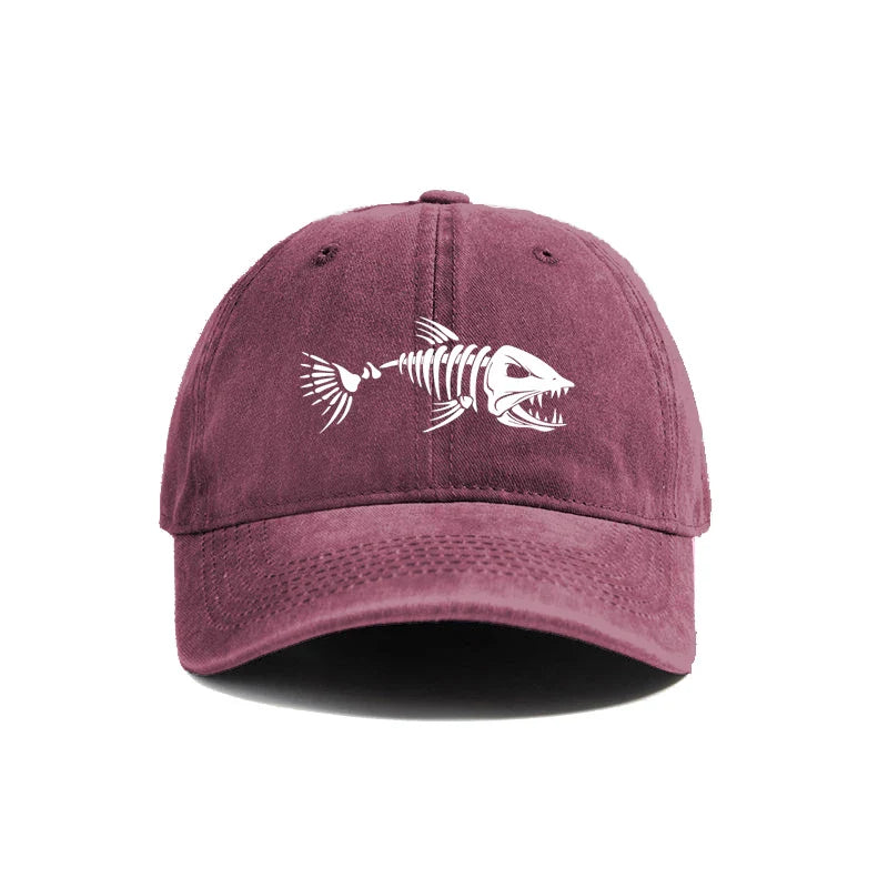 Baseball Cap Summer Distressed Dad Hats Men Outdoor Fishing Skeleton