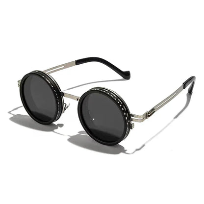 Metal Round Punk ND9-level Adjustable Dimming Sunglasses Women Polarized UV400 Fashion Men Outdoor Sun Glasses