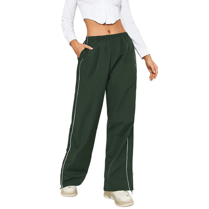 Y2K Loose Cargo Pants Elastic Waist Baggy Wide Leg Straight Trousers