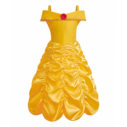 2025 Kid Elsa Anna Costume Girl Birthday Floral Dress Children Snow Queen Performance Fantasy Princess Evening Halloween Costume