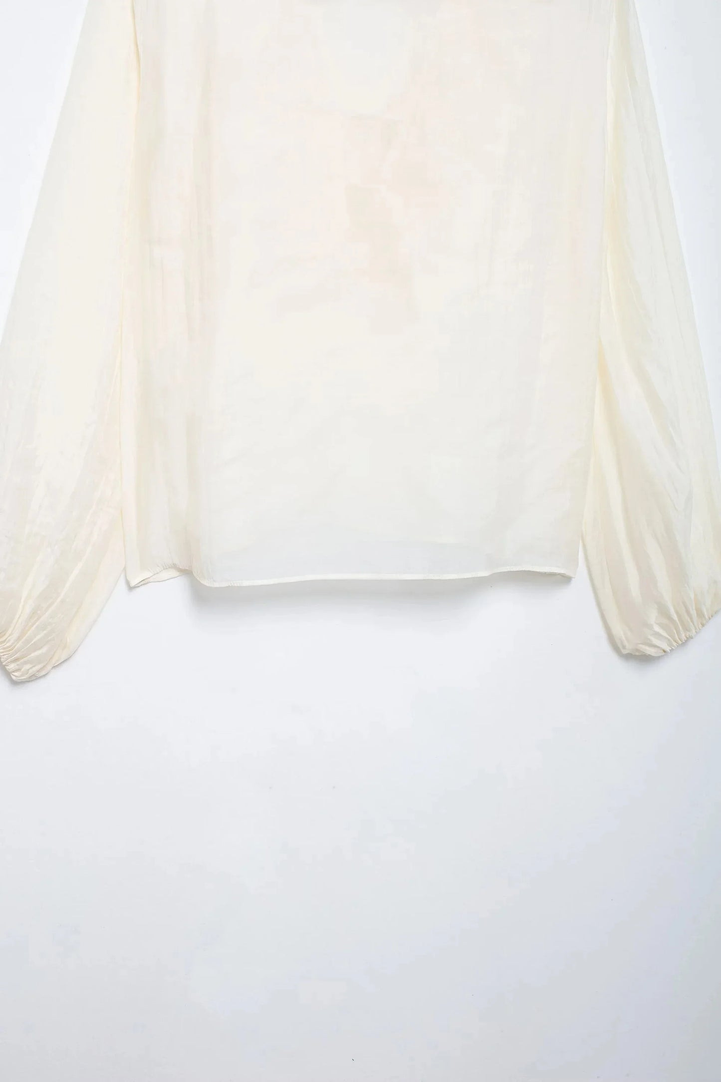 Elegant Women's Retro V-neck Ruffle Trim Long Sleeve Shirt 2025 Summer Casual Top Women's Fashion Translucent Thin Shirt