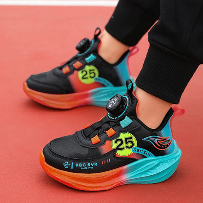 Children‘s Breathable Basketball Shoes Non-slip Sports Training Shoes Outdoor Lace-up Boys Girls Jogging Sneakers Athletic Shoes