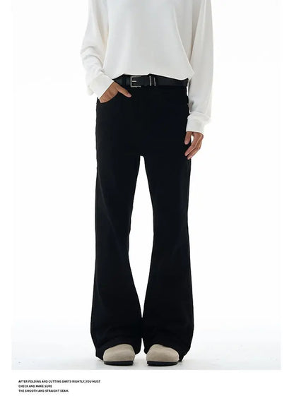 Calça Masculina Vintage Disco Flare Sólida Elástica Slim Fit Estilo Hippie Calça Casual de Perna Larga Streetwear Masculino