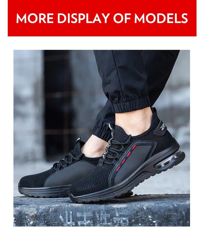 Men Air Cushion Safety Shoes Indestructible Work Shoes Sneakers Steel Toe Anti-smash Industrial Shoe Puncture-Proof footwear