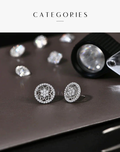 Sparkling Moissanite Earrings for Women D VVS1 Color Pass Diamond Test Solid S925 Sterling Silver Wedding Jewelry Gift
