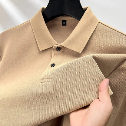 100% Cotton Polo Shirt, Four Seasons Universal  Leisure Long Sleeve, Breathable Lapels T-shirt, Perfect for Golf Sports Durable