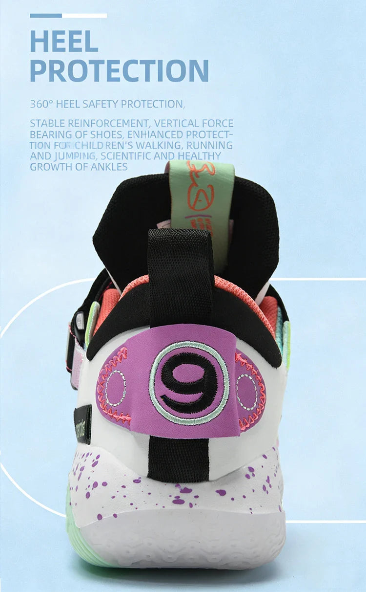 Children‘s Basketball Shoes Non-slip Breathable Training Sneakers Sport Boys Outdoor Comfortable Running Shoes