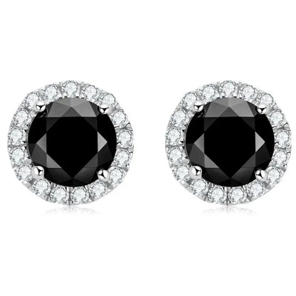 Luxury Real D Color 0.8CT 6mm Black Moissanite Stud Earrings For Women S925 Sterling Silver Diamond Earring Fine Jewelry