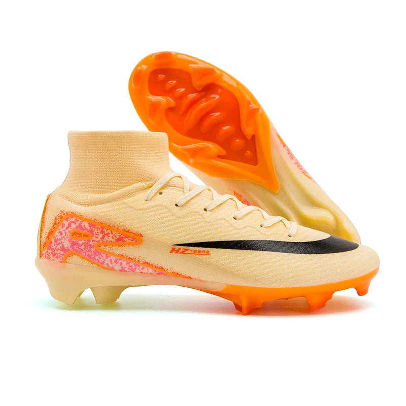 Kids Soccer Cleats for Boys and Girls Youth High-top Football Shoes Outdoor Athletic Turf Soccer Shoes