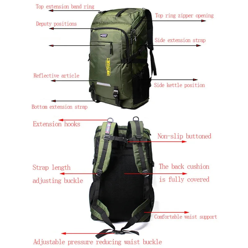 Men's Outdoor Sports Backpack Climbing Travel Rucksack Camping Hiking Backpack School Backpack For Male Female