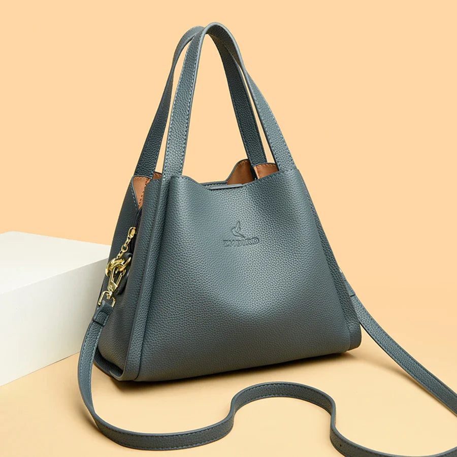 Genuine Brand Soft Leather Top-handle Bags Female Handbags Women Shoulder Crossbody Totes Messanger Bag Large Capacity Big Sac