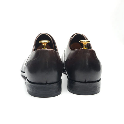 Italian Classy Men's Oxford Dress Shoes Genuine Cow Leather Lace-up Brogue Brown Black Business Office Wedding Formal Shoes Man